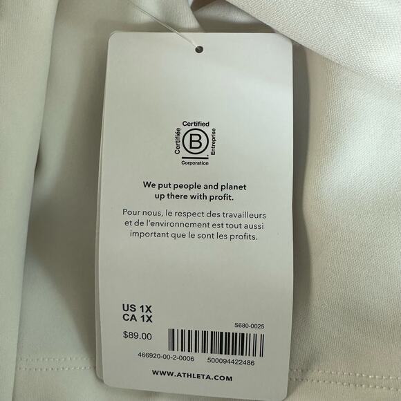 Athleta Venice Block Sweatshirt Shirt NWT Top Cream Taupe Brown Plus Size 1X - Picture 11 of 16